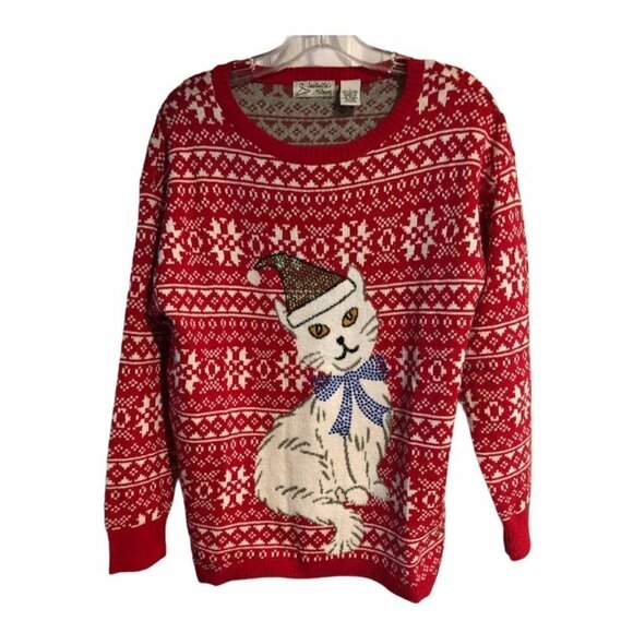 Isabella's Closet Cat Mom's Christmas Sweater Large NEW #3401 - Picture 2 of 4